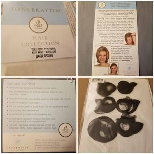 Toni Brattin Wavy Mini Hair Extensions Dark brown 6 pc Stylights Highlights QVC